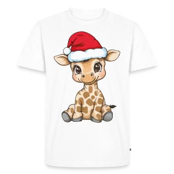 Girafe Noël mignon Noël mignon - T-shirt Premium bio Homme - blanc - Devant - Nico (187cm)