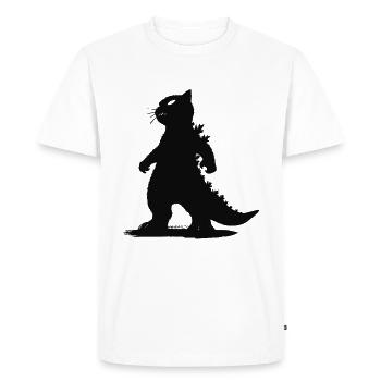 Cat Kaiju – Monster Movie & Cat Fans Watch Out! - Men's Premium Organic T-Shirt - white - Front - Nico (187cm)