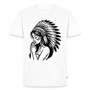 Indian Woman – Pride and Freedom of the Wild West - Men's Premium Organic T-Shirt - white - Front - Nico (187cm)
