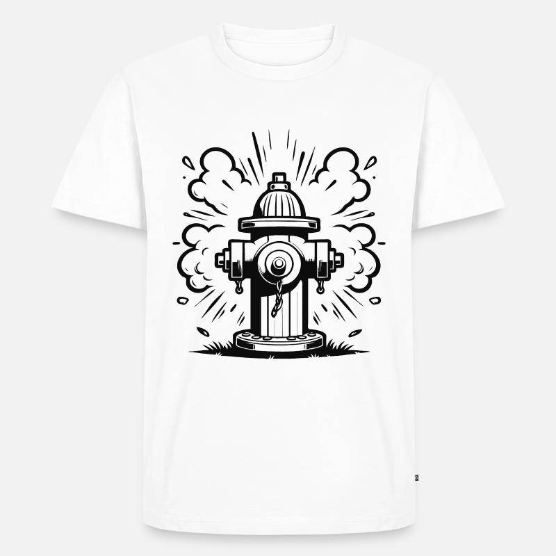 Retro Hydrant – Klassischer Hydranten Design - Männer Premium Bio T-Shirt - Weiß