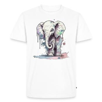Clumsy Elephant - Men's Premium Organic T-Shirt - white - Front - Nico (187cm)