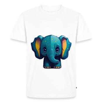 Cute Elephant - Men's Premium Organic T-Shirt - white - Front - Nico (187cm)