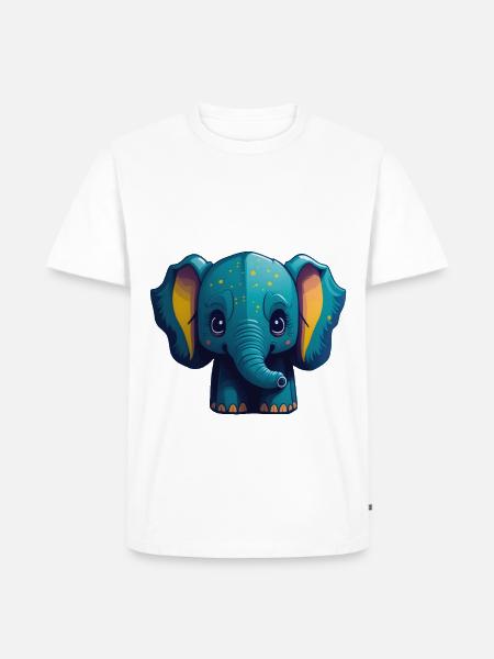 Cute Elephant - Men's Premium Organic T-Shirt - white