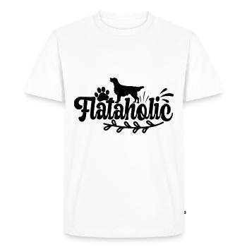 Flat Coated Retriever Hund Chien Flataholic - T-shirt Premium bio Homme - blanc - Devant - Nico (187cm)