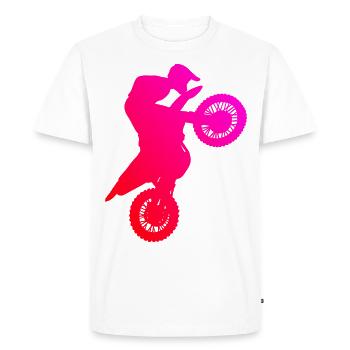 Motocross Dirt Bike Motocross Freestyle Femme - T-shirt Premium bio Homme - blanc - Devant - Nico (187cm)