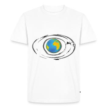 AI created Dasing "the Earth in the Solar System" - Men's Premium Organic T-Shirt - white - Front - Nico (187cm)