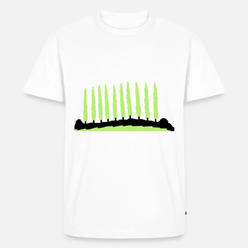 Landschaft Baumallee Baum - Männer Premium Bio T-Shirt - Weiß