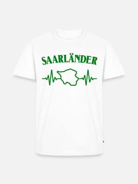 Saarländer Saarland EKG - Männer Premium Bio T-Shirt - Weiß