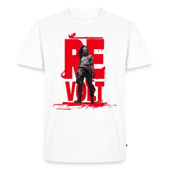 Revolt - Men's Premium Organic T-Shirt - white - Front - Nico (187cm)