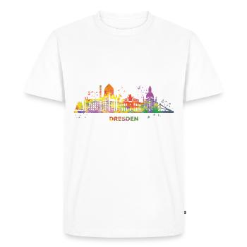 Dresden Zwinger Skyline Colorful Cityscape Dresden - Men's Premium Organic T-Shirt - white - Front - Nico (187cm)