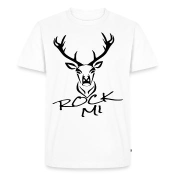 rock mi - Men's Premium Organic T-Shirt - white - Front - Nico (187cm)