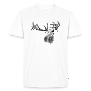 cerf - T-shirt Premium bio Homme - blanc - Devant - Nico (187cm)