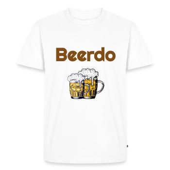 Beerdo; weirdo; crazy; beer; Beer lovers - Men's Premium Organic T-Shirt - white - Front - Nico (187cm)