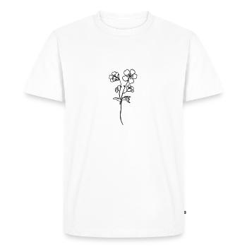 Flower Blume - Minimalistic abstract - Men's Premium Organic T-Shirt - white - Front - Nico (187cm)