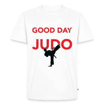 Judo combattant - Judo - T-shirt Premium bio Homme - blanc - Devant - Nico (187cm)