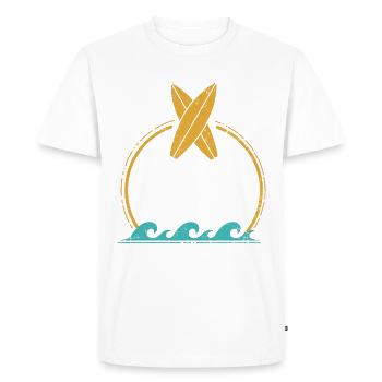 Work Sucks Go Surfing - Planche de surf vintage - T-shirt Premium bio Homme - blanc - Devant - Nico (187cm)