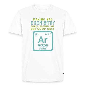 Symbole chimique de l'argon - professeur de chimie - T-shirt Premium bio Homme - blanc - Devant - Nico (187cm)
