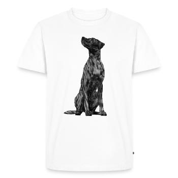 Chien assis Plott Hound - T-shirt Premium bio Homme - blanc - Devant - Nico (187cm)