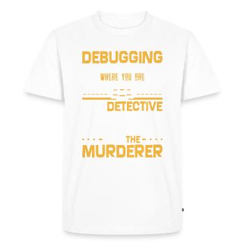 Programmer Developer - Code Nerd Debug - Men's Premium Organic T-Shirt - white - Front - Nico (187cm)