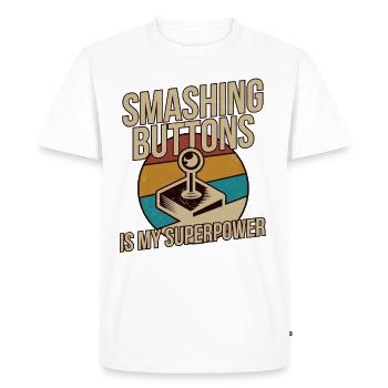 Cadeau de joueur vintage - Jeux vidéo de jeu rétro - T-shirt Premium bio Homme - blanc - Devant - Nico (187cm)