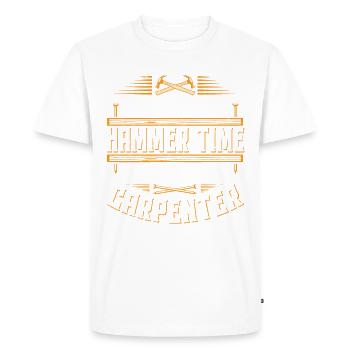 Tømrer gave - Tømrer håndværker - Herre Premium økologisk T-shirt - hvid - Foran - Nico (187cm)