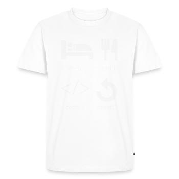 Programmer Developer - Eat Sleep Code Repeat - Men's Premium Organic T-Shirt - white - Front - Nico (187cm)