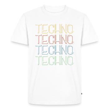 techno - Men's Premium Organic T-Shirt - white - Front - Nico (187cm)