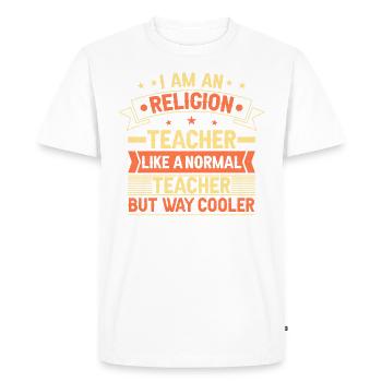 Professeur de religion - T-shirt Premium bio Homme - blanc - Devant - Nico (187cm)