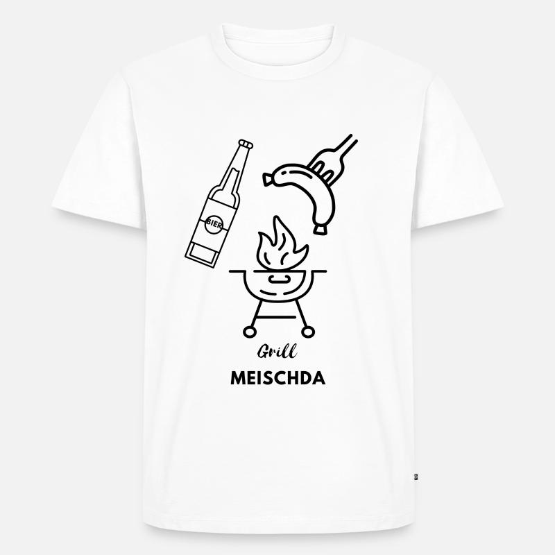 "Saarländischer Grill-Meischda" - Männer Premium Bio T-Shirt - Weiß