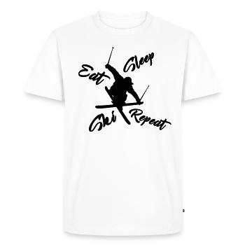 skiing Eat sleep ski repeat - Men's Premium Organic T-Shirt - white - Front - Nico (187cm)