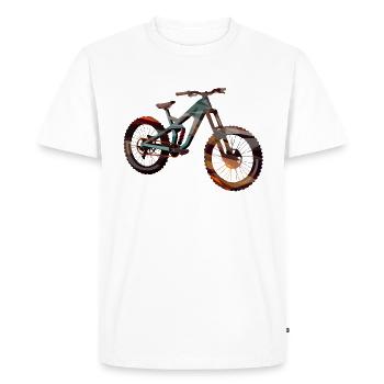 Vélo de descente - T-shirt Premium bio Homme - blanc - Devant - Nico (187cm)