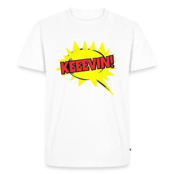 Kevin Name Funny Speech Bubble Keeevin! - Men's Premium Organic T-Shirt - white - Front - Nico (187cm)