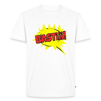 Basti Sebastian Nom Funny Bulle de Discours - T-shirt Premium bio Homme - blanc - Devant - Nico (187cm)
