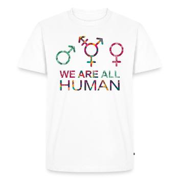 We are all Human LGBT Gender Symbols - Men's Premium Organic T-Shirt - white - Front - Nico (187cm)