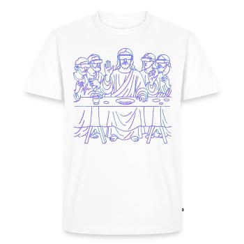 Startup VR Team Meeting - Futuristic Last Supper - Men's Premium Organic T-Shirt - white - Front - Nico (187cm)