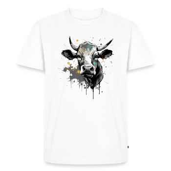 Haga la vache - T-shirt Premium bio Homme - blanc - Devant - Nico (187cm)