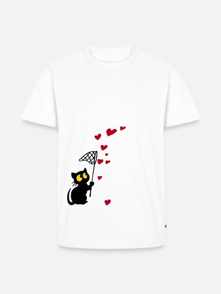 Georgie mit Herzchen - Männer Premium Bio T-Shirt - Weiß
