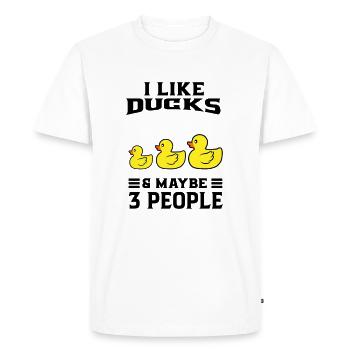 Canard Quitsche Canard Erpel Canard Jaune Caoutchouc Canard - T-shirt Premium bio Homme - blanc - Devant - Nico (187cm)