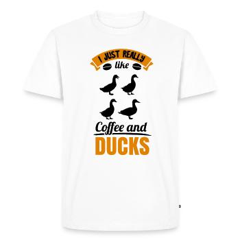 Canard Quitsche Canard Erpel Canard Jaune Caoutchouc Canard - T-shirt Premium bio Homme - blanc - Devant - Nico (187cm)