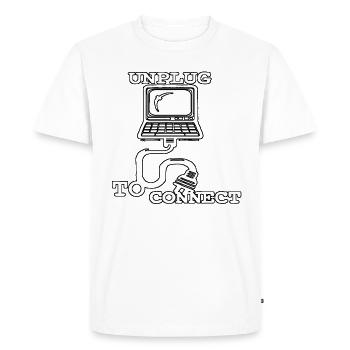 Débranchez pour connecter - T-shirt Premium bio Homme - blanc - Devant - Nico (187cm)