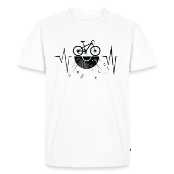Vélo vinyle tourne-disque le rythme de la musique - T-shirt Premium bio Homme - blanc - Devant - Nico (187cm)