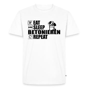 Bétonnière Maçonneur Eat Sleep Bétonnage Repeat - T-shirt Premium bio Homme - blanc - Devant - Nico (187cm)