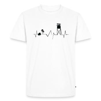 Hochsitz Jagen Herzschlag - Jäger Keiler - Männer Premium Bio T-Shirt - Weiß - Vorne - Nico (187cm)