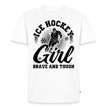 Hockey Hockey Hockey sur glace Fille Brave & Tough - T-shirt Premium bio Homme - blanc - Devant - Nico (187cm)