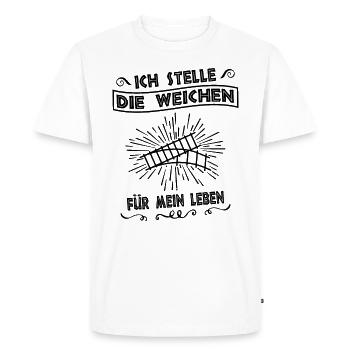 Fixer le cap pour mon cheminot de vie - T-shirt Premium bio Homme - blanc - Devant - Nico (187cm)