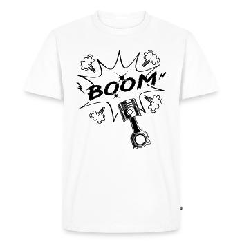 Piston Boom Mechanic Car Mechatronics Garage - Men's Premium Organic T-Shirt - white - Front - Nico (187cm)