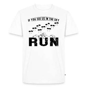 Parachutistes If You See Us In The Sky Run - T-shirt Premium bio Homme - blanc - Devant - Nico (187cm)