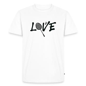 Badminton Love Badminton Badminton Player - Men's Premium Organic T-Shirt - white - Front - Nico (187cm)