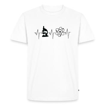 Chemist Heartbeat Microscopes Scientist - Men's Premium Organic T-Shirt - white - Front - Nico (187cm)
