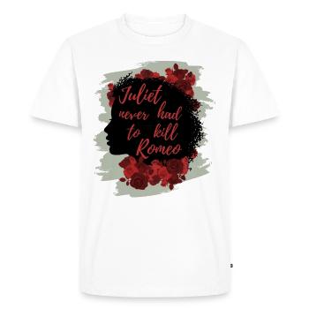 Rose Hathaway Quote "Juliet never hat to kill Rome - Men's Premium Organic T-Shirt - white - Front - Nico (187cm)